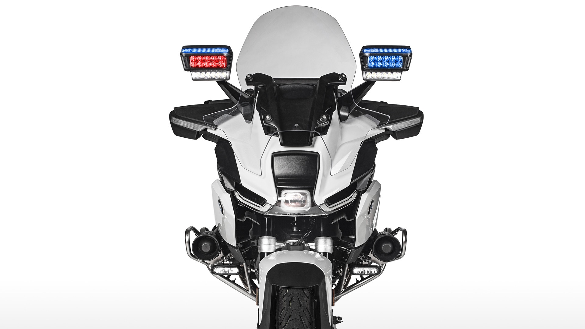 Image of the LED flashing and rotating lights of the R 1300 RT-P authority vehicle