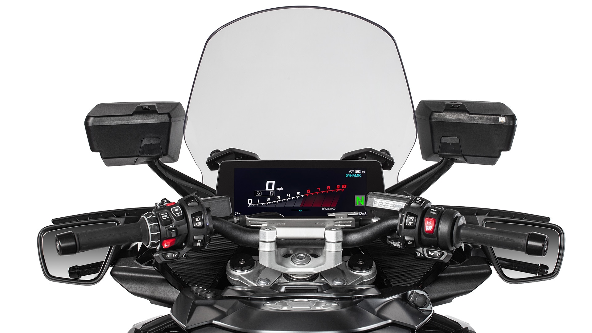 Ergonomically arranged instruments of the BMW R 1300 RT-P